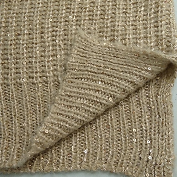 CATO LOOSE KNIT, SMALL SEQUIN ACCENTS, BOAT NECK, 3/4 SLEEVE SWEATER TUNIC - Picture 5 of 6